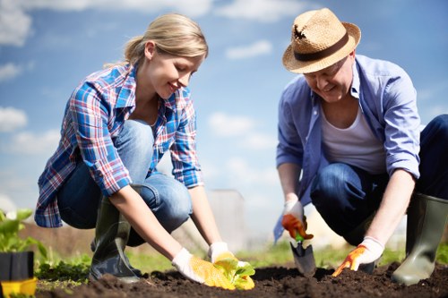 Professional hedge cutting service for a residential boundary hedge