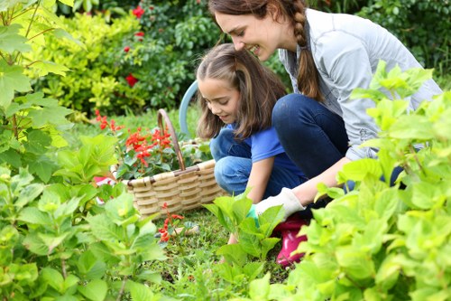 Customer concern being documented for garden services