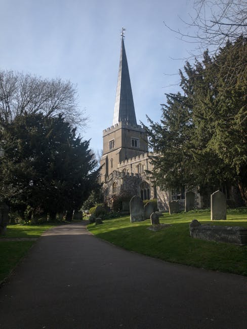 The exterior of St Mary’s Cathedral, a large historic stone church, features detailed Gothic architectural elements such as pointed arches and decorative buttresses. In the foreground, a small, well-m